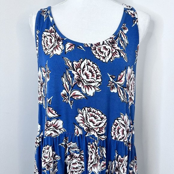 Matilda Jane Women's Floral Print Dress Maxi Sleeveless Tank Blue XXL #27690D - Picture 2 of 7
